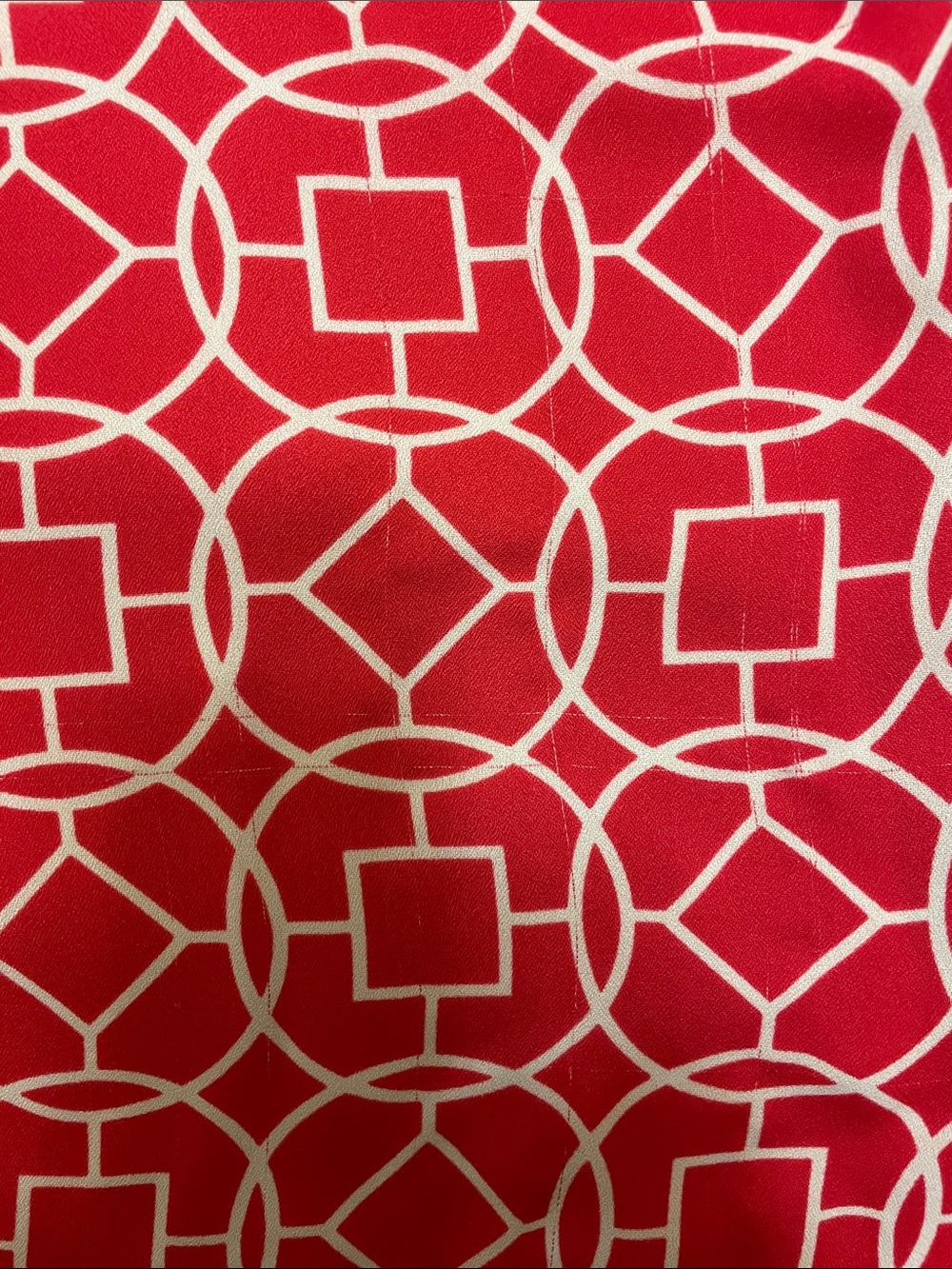 Geometric Print Shell Top - Red & White - Picture 11 of 12